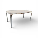 Vintage mid-century chrome and smoked glass table.