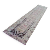 Vintage Turkish hallway rug 85x397 cm
