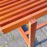 Banc à lattes scandinaves, teck 1970