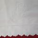 Sheet hand embroidered thread monogram A.B.