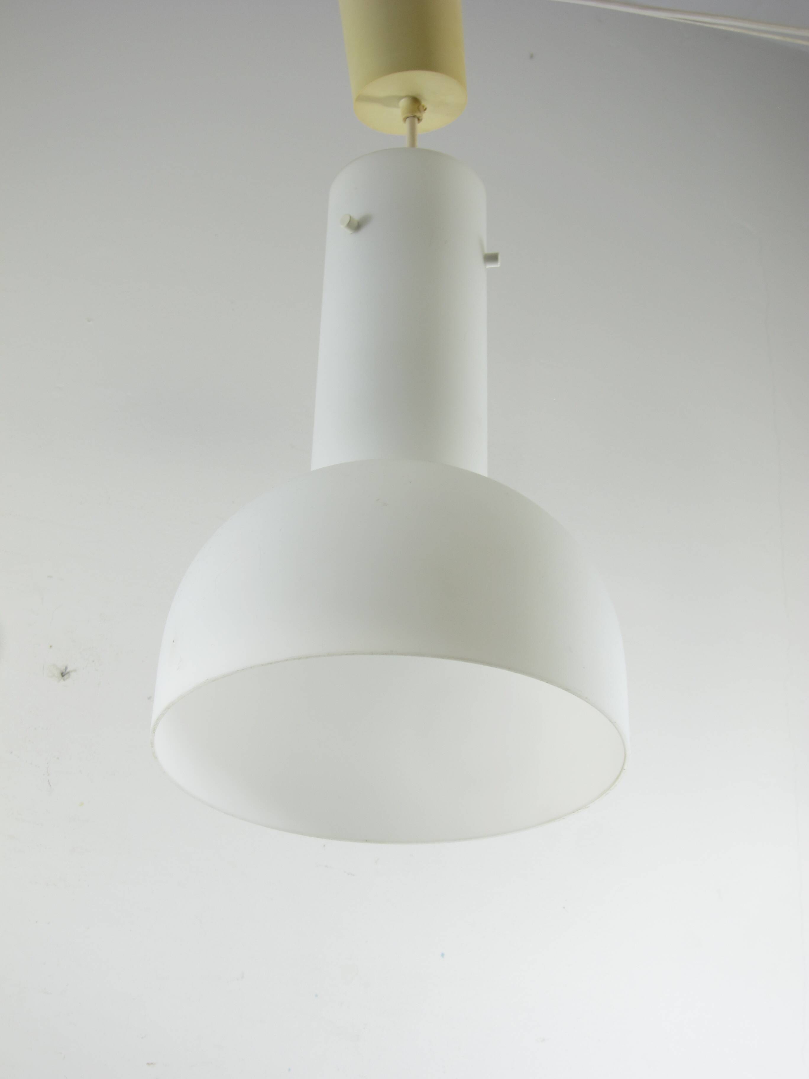 Large opaline glass pendant lamp, Limburg Lighting, 1970s