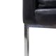 Pair of armchairs in black leather and chrome metal. 1970s.