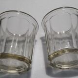 2 pots à confiture anciens en verre 500g