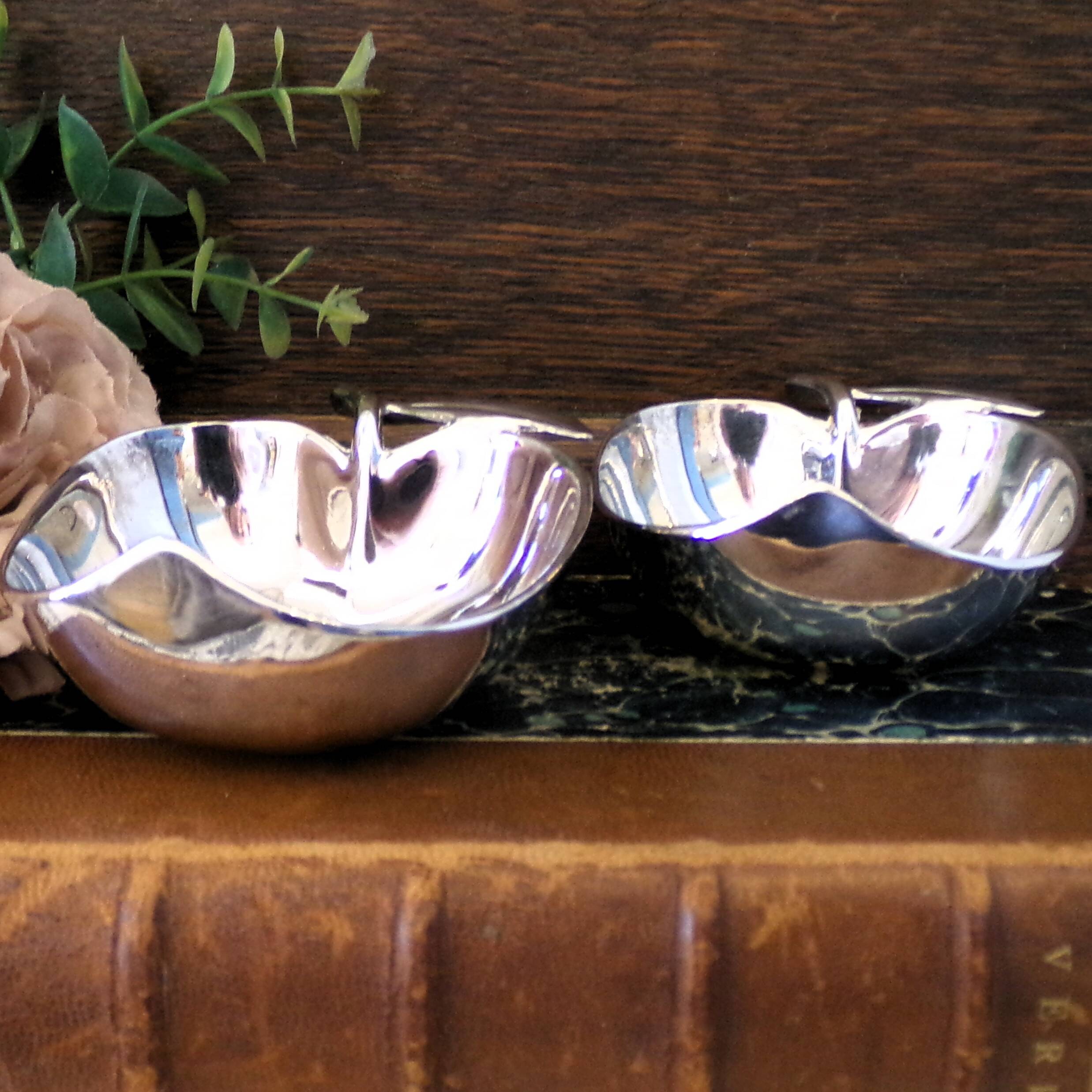 Small silver-plated apple bowls / Trinket dish