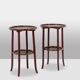 Thonet. Pair of side tables with 2 tops in stained beech. 1900s.
