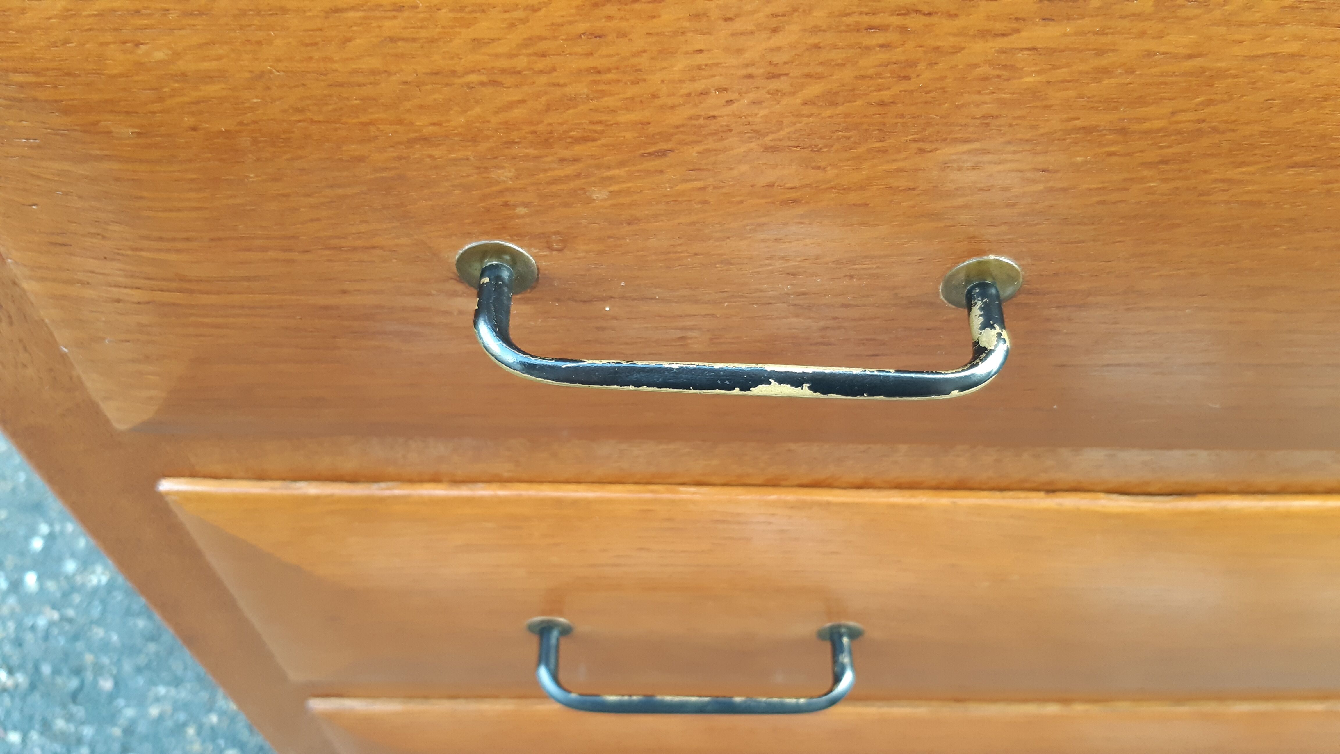 Vintage gilded oak chest of drawers