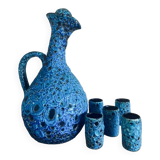 Enameled ceramic liqueur service