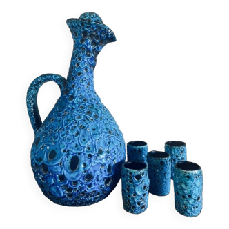 Enameled ceramic liqueur service