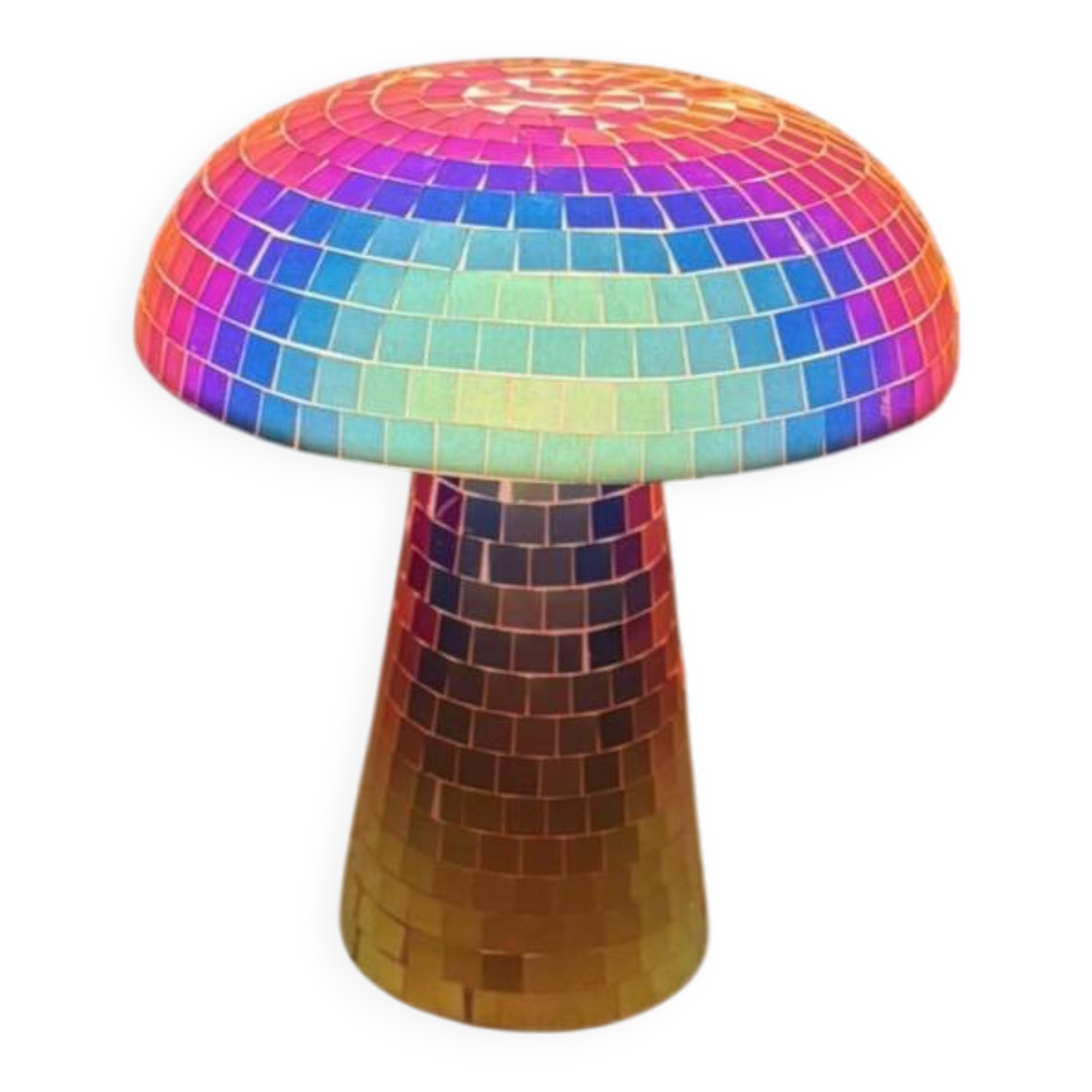 Lampe champignon mosaïque multicolore
