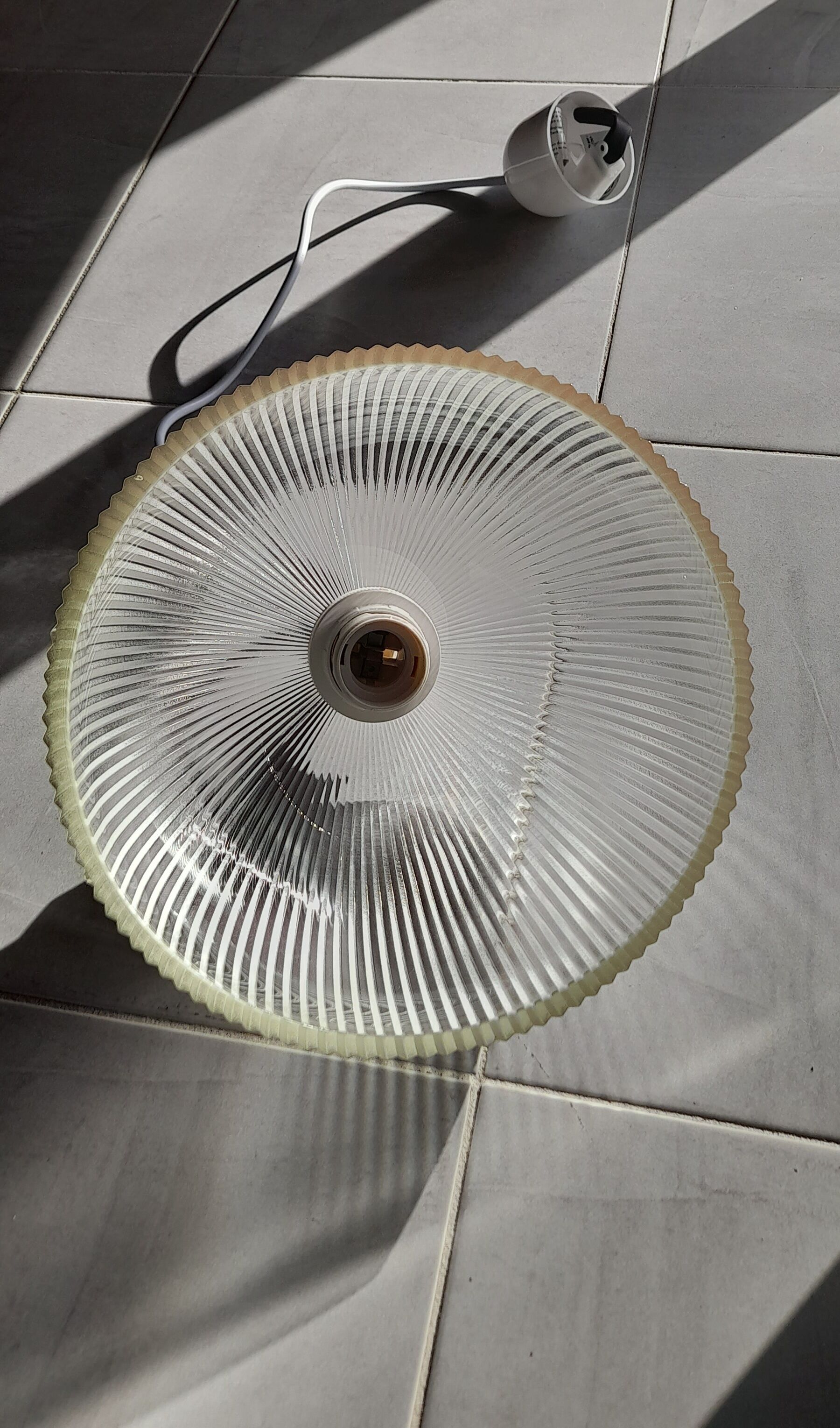 Prismatic glass pendant lamp 1950