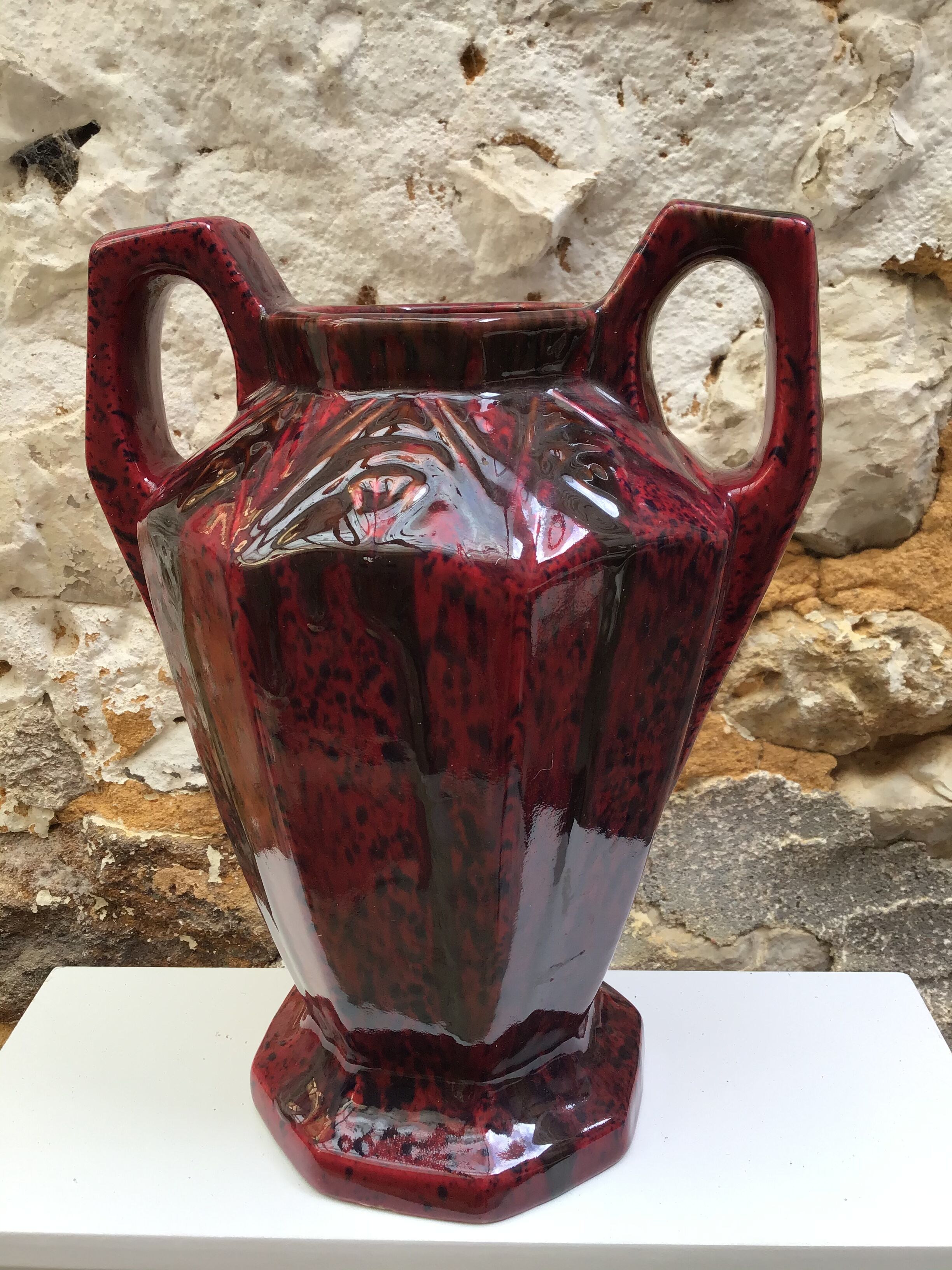 Vase barbotine Vierzon Louis Gueule