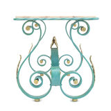 Table basse fer forgé et marbre, 1950