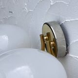 Double opaline brass wall light