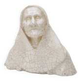 Vintage cracked ceramic bust Gaston schweitzer