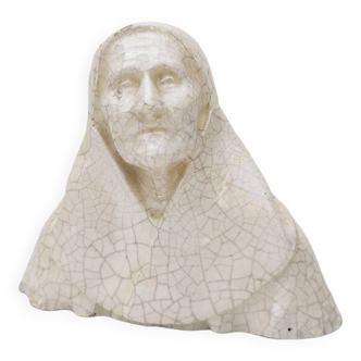 Vintage cracked ceramic bust Gaston schweitzer