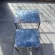 Pair of vintage nesting tables in gilded bronze and oxidised blue mirror, style