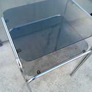 Vintage chrome and glass side table