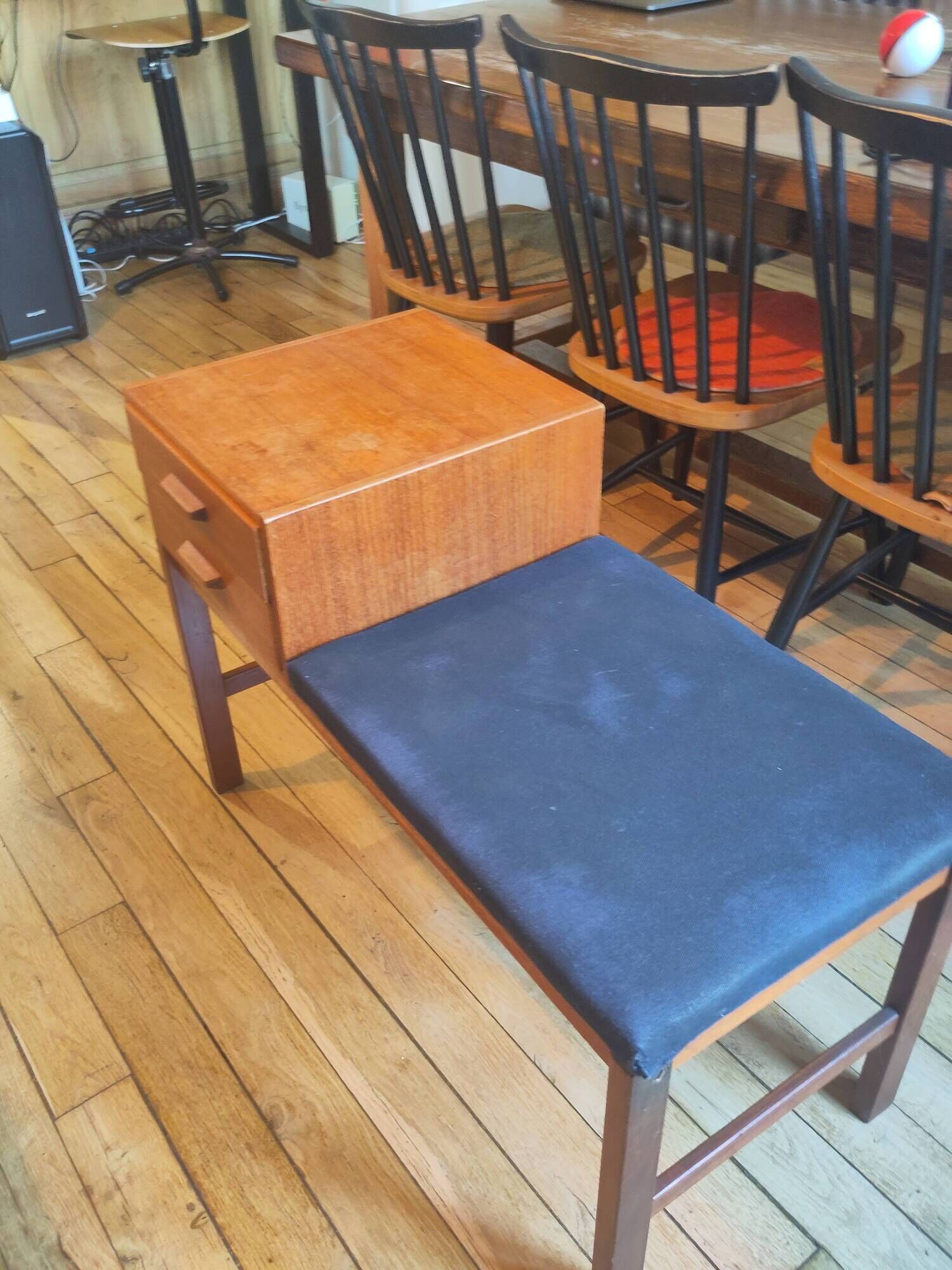 Vintage Scandinavian telephone bench