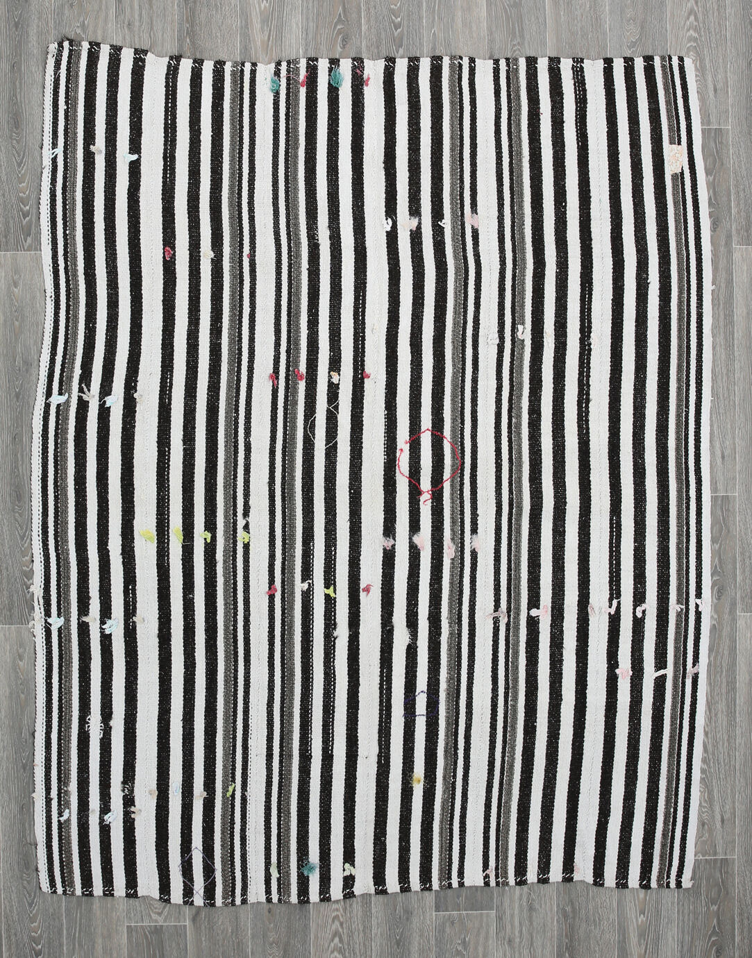 Tapis chanvre noir blanc, 181x223cm