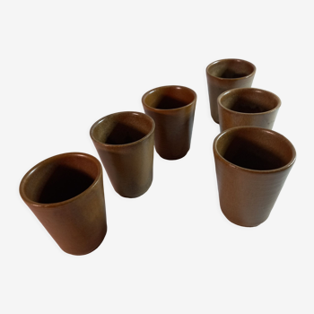 Digoin sandstone cups - set of six