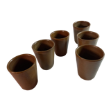 Lot de six gobelets en grès de digoin