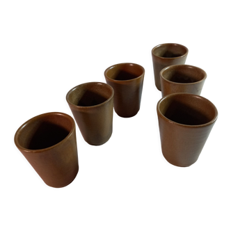 Digoin sandstone cups - set of six