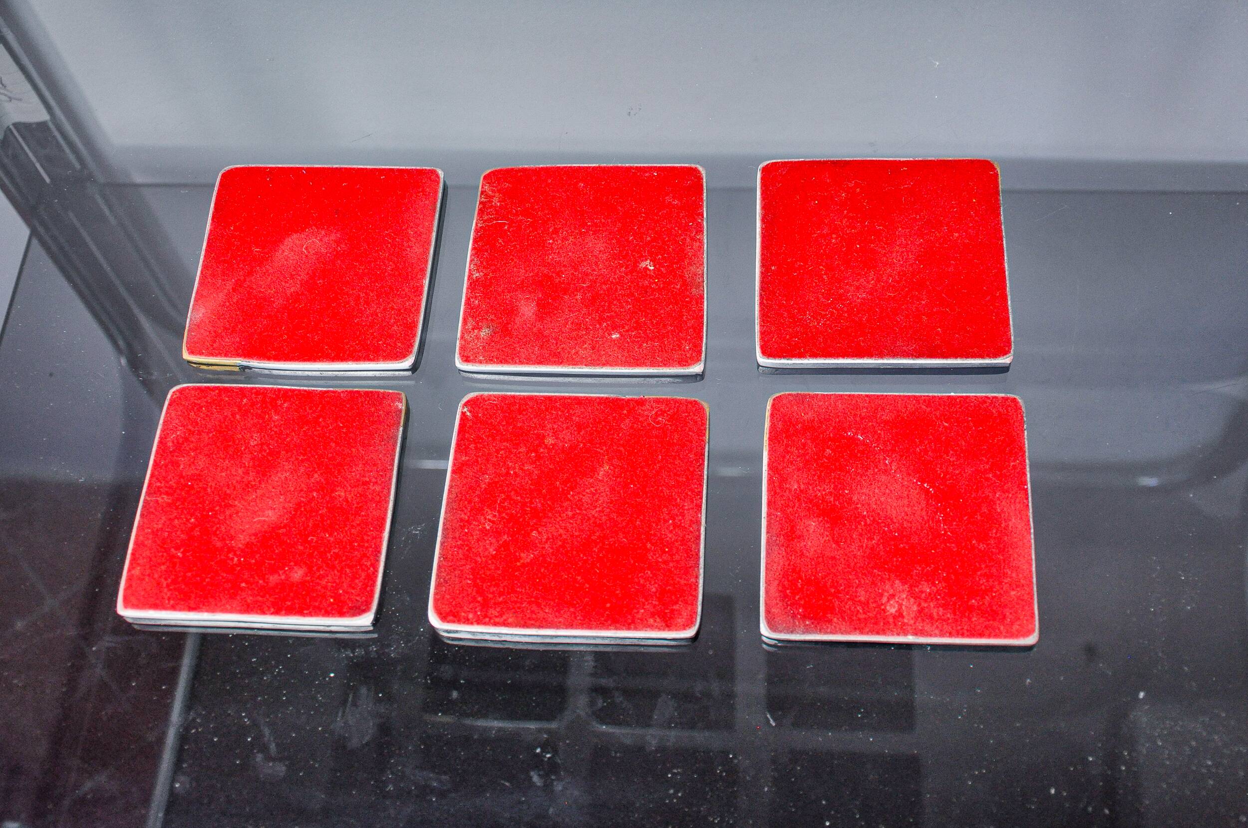 Set of 6 Brutalist Coasters by Garcia Marquez, Spain, 1970