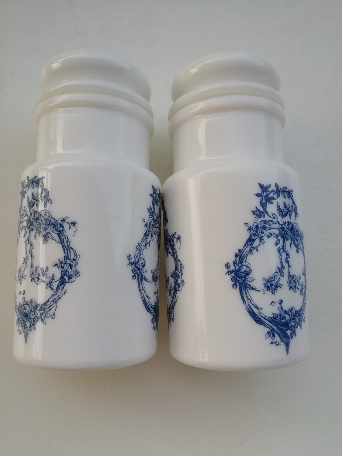 Pair of opaline jars
