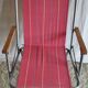 Vintage folding chair in metal and bayadère canvas - 1960s