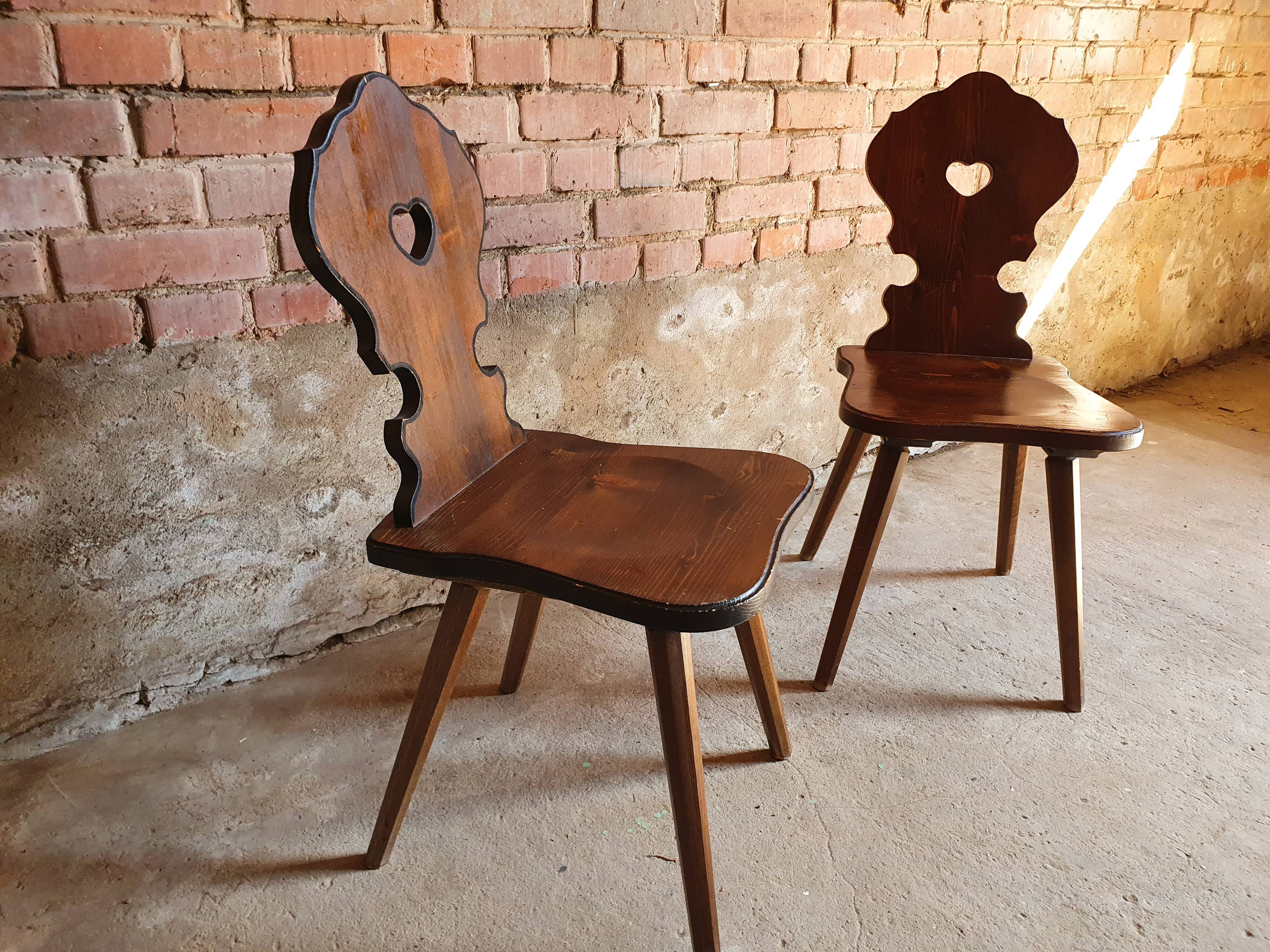 Pair of Alsatian brutalist chairs.