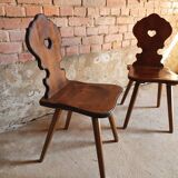 Pair of Alsatian brutalist chairs.