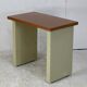 Minimalist desk, lacquered steel, formica top. France, circa 1970