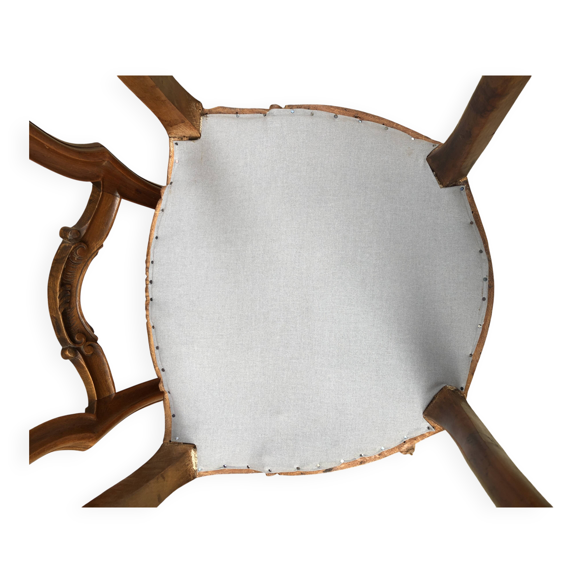 Pair of reupholstered rocaille chairs