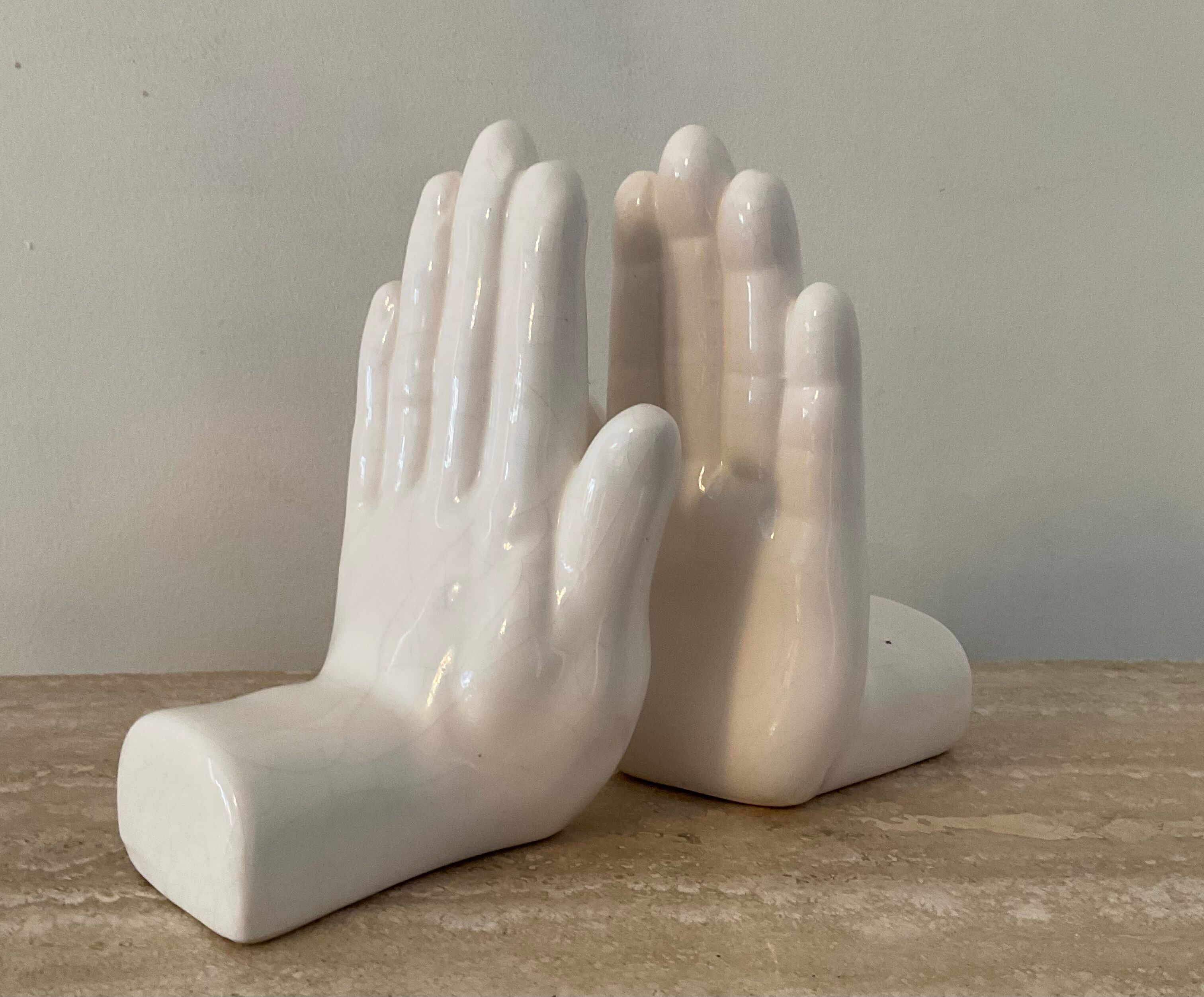 Pair of 70s ceramic hand ties