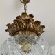 Vintage Pineapple pendant light in molded glass and gold metal