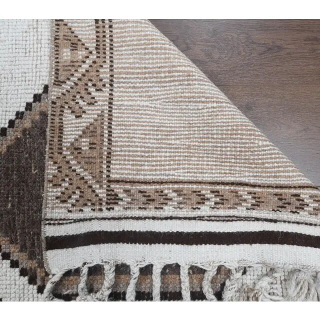 Vintage Turkish Oushak Handmade Wool Runner 100x365