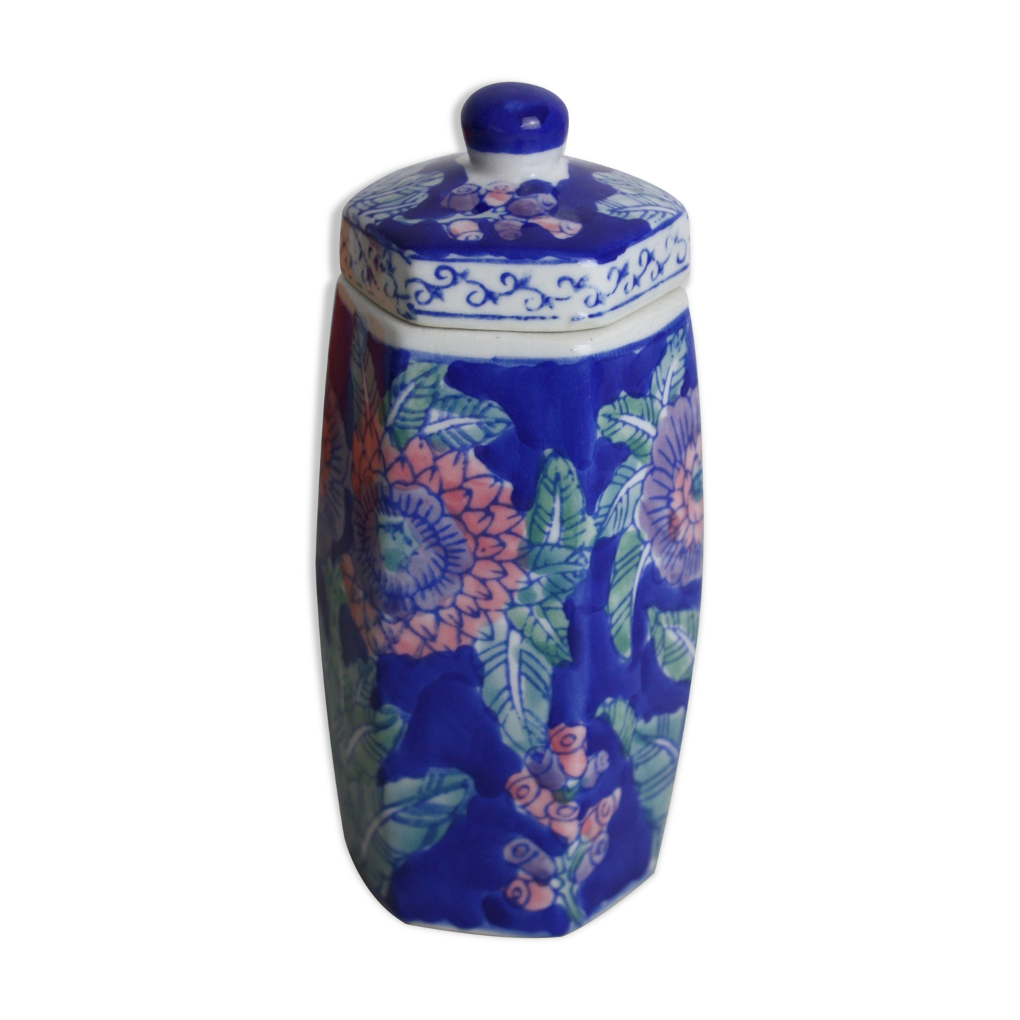 Blue ceramic flower pot