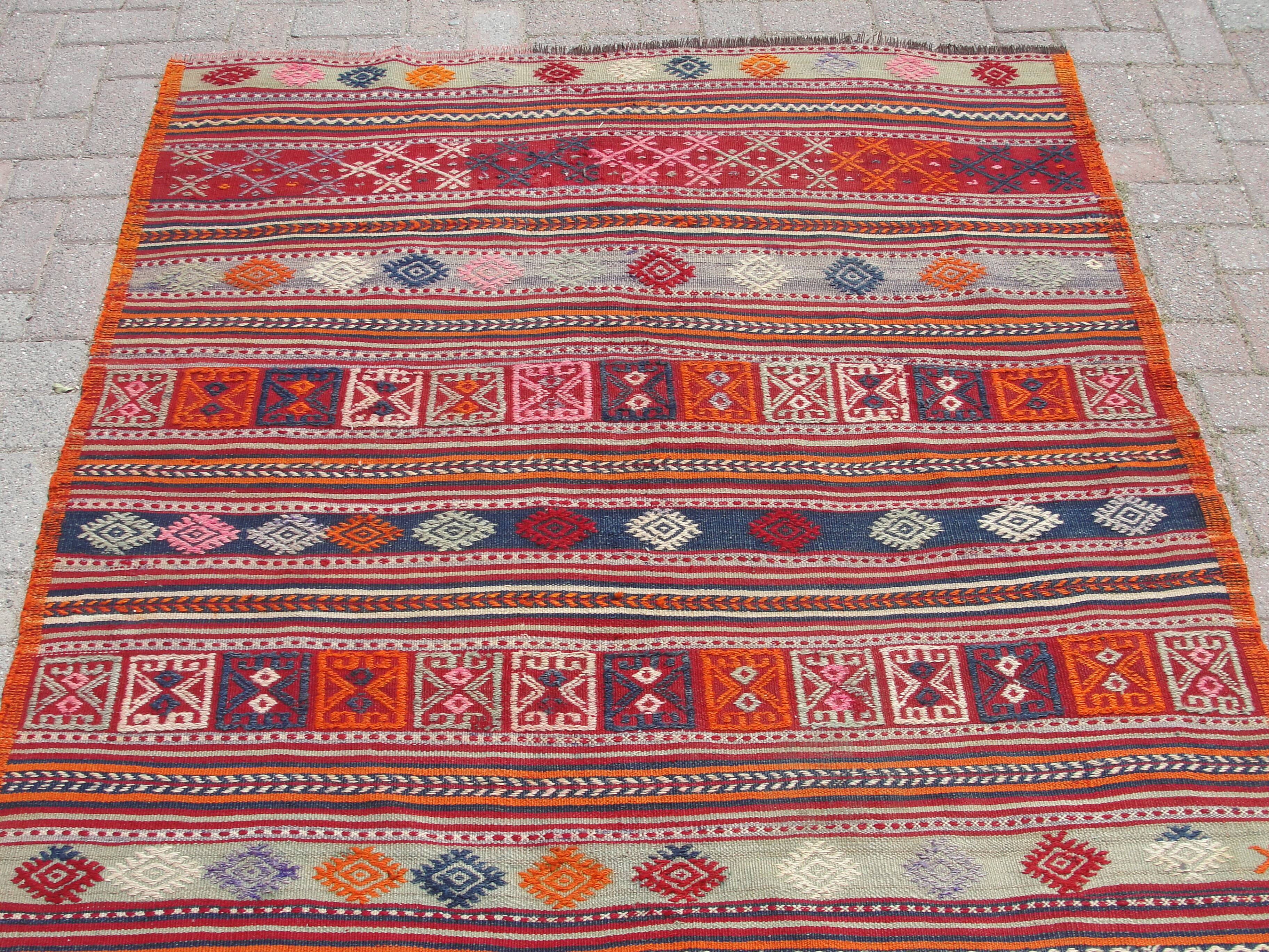 Turkish Kilim rug, vintage area rugs