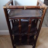 Rattan shelf, bamboo, 70s