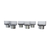 Lot de 6 verres vintage pieds inox