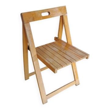 Chaise pliante vintage en bois Trieste par Aldo Jacober, années 1970
