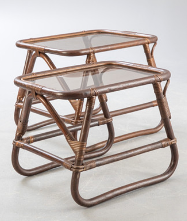 Bamboo and rattan garden terrace furniture set