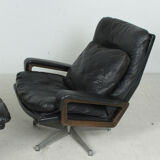 André vandenbrouck for straessle. armchair and ottoman, model 'king chair' and 'king pouf', 1970