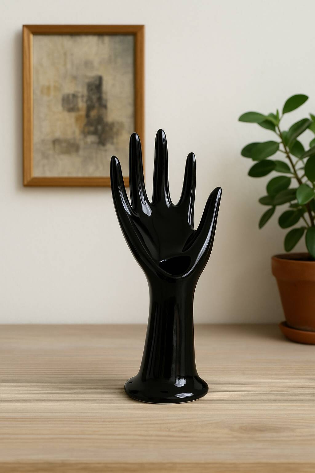 Ceramic hand-shaped soliflore