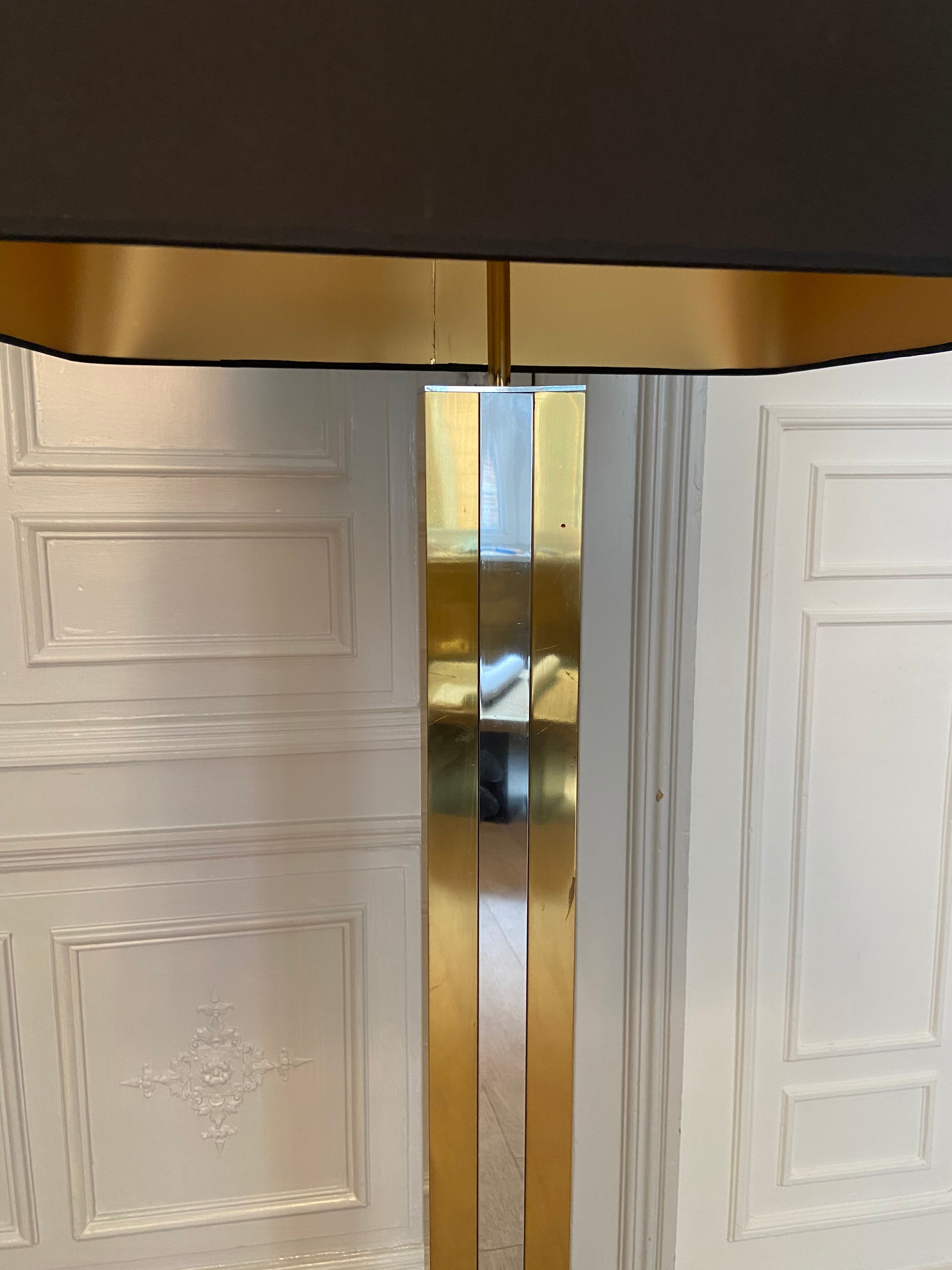 Chrome and gold lamp, Italy, 1970