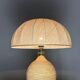 Large midcentury pencil reed rattan bamboo mushroom table lamp, 1970s