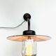 Applique 1930 lampe col de cygne en fonte d'acier patine noir brun email noir