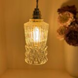 Vintage portable lamp - molded glass