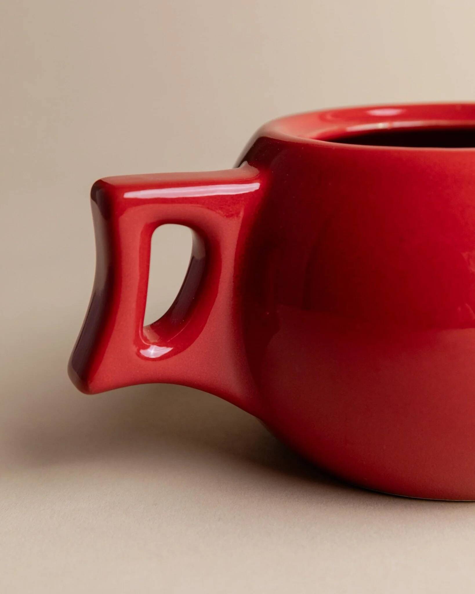 Vintage Red Ceramic Moka Maker by Caffe Cellana, Italy – 1980s Pop Art Design, For Multiple Coffees