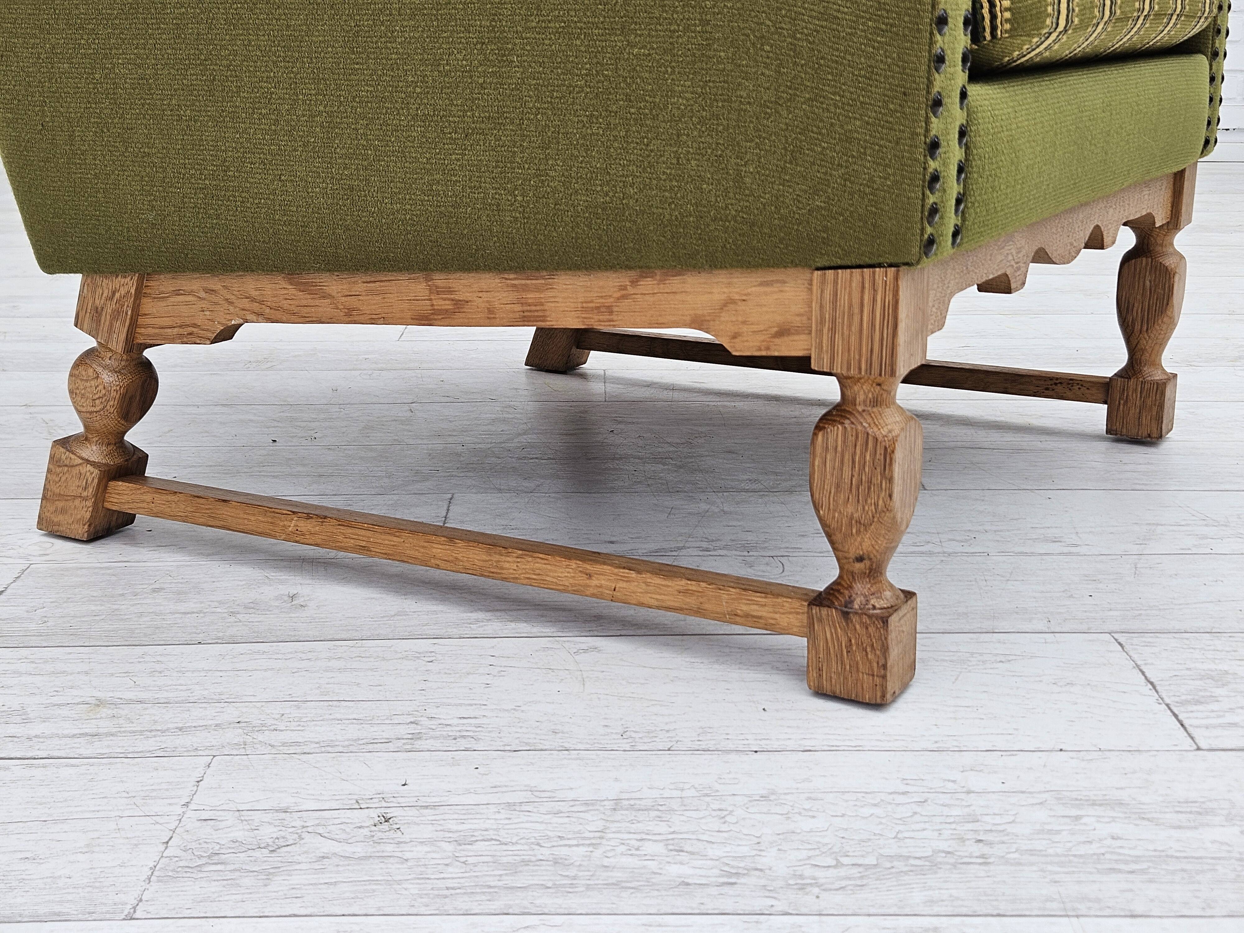 1970s, Danish highback armchair, wool, oak